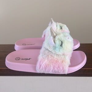 Cat & Jack Kids' Lea Unicorn Footbed Slide Slippers .